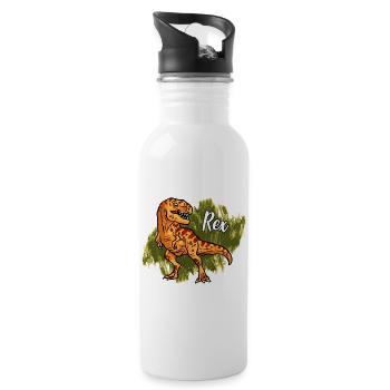 Tyrannosaure Rex - Gourde avec paille intégrée - blanc - Droite