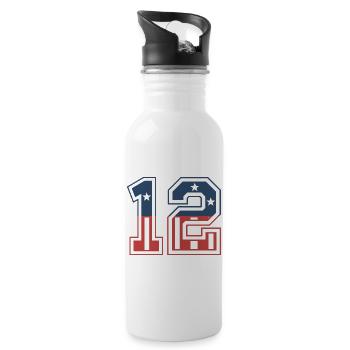 Numéro 12 États-Unis - Gourde avec paille intégrée - blanc - Droite
