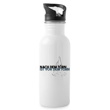 Segel Lifestyle 'Törn' Blau Geschenkidee Segeln - Trinkflasche mit integriertem Trinkhalm - Weiß - Rechts