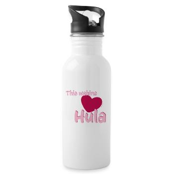 Wahine loves Hula - Water bottle with straw - white - Right