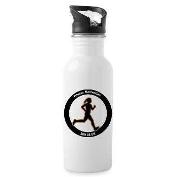 Motivation physique. Courir ou mourir - Gourde avec paille intégrée - blanc - Droite