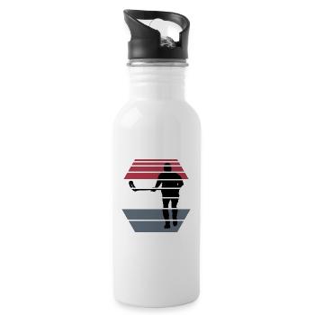 floorball floorball floorball season bandy sunset - Water bottle with straw - white - Right