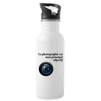 La photographie est mon principal objectif - Gourde avec paille intégrée - blanc - Droite