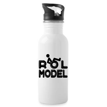 Every wheelchair user is a role model # - Water bottle with straw - white - Right