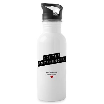 Echter Pottbengel - Trinkflasche mit integriertem Trinkhalm - Weiß - Rechts
