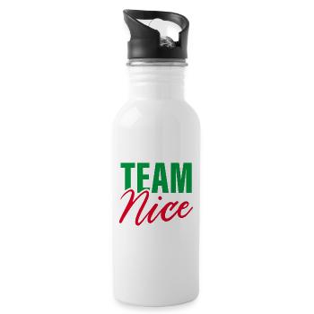 Team Nizza - Trinkflasche mit integriertem Trinkhalm - Weiß - Rechts