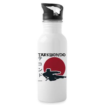 taekwondo. martial arts. Gift idea. Japan - Water bottle with straw - white - Right