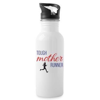Tough Mother Runner - Trinkflasche mit integriertem Trinkhalm - Weiß - Rechts