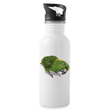 The yellow-naped parrot - Water bottle with straw - white - Right