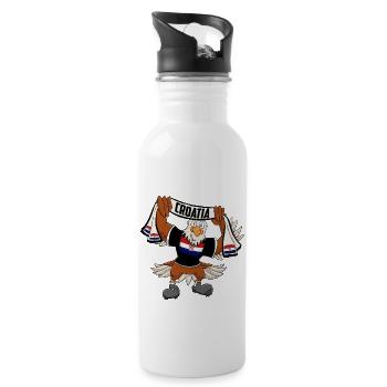 Croatie Eagle - Gourde avec paille intégrée - blanc - Droite