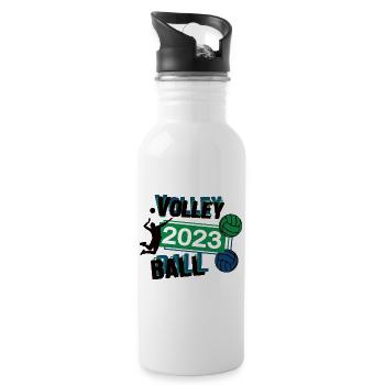 Volleyball 2023 Volleyballer Spieler Team Sport - Trinkflasche mit integriertem Trinkhalm - Weiß - Rechts