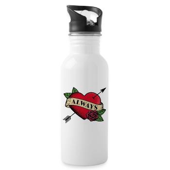 Always Heart Tattoo - Water bottle with straw - white - Right