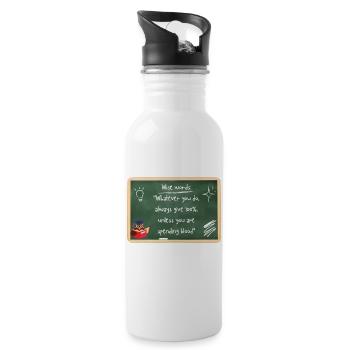 Clever funny saying - english - Water bottle with straw - white - Right