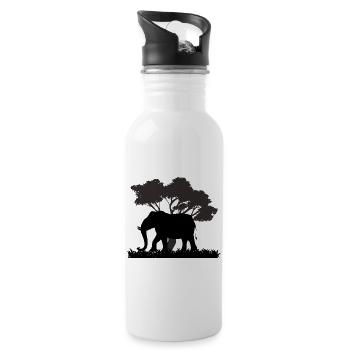 Safari Zoo Animaux Faune - Gourde avec paille intégrée - blanc - Droite