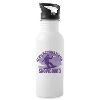 Snowboard Snowboarderin Mädchen Skiurlaub Geschenk - Trinkflasche mit integriertem Trinkhalm - Weiß - Rechts