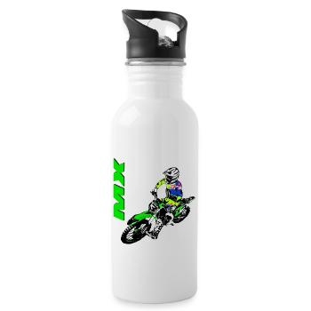 Supercross - Moto Cross - Motocross - Water bottle with straw - white - Right