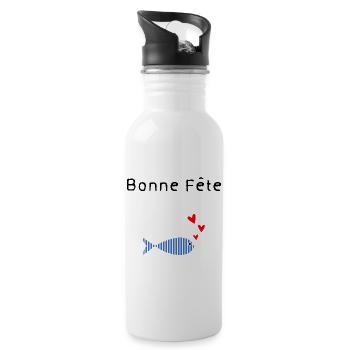 MAMIE. FÊTE DES MÈRES. BONNE FÊTE MAMIE. JE T'AIME - Gourde avec paille intégrée - blanc - Droite