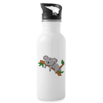 Koala ours Koala endormi. Idéal pour dormir. - Gourde avec paille intégrée - blanc - Droite