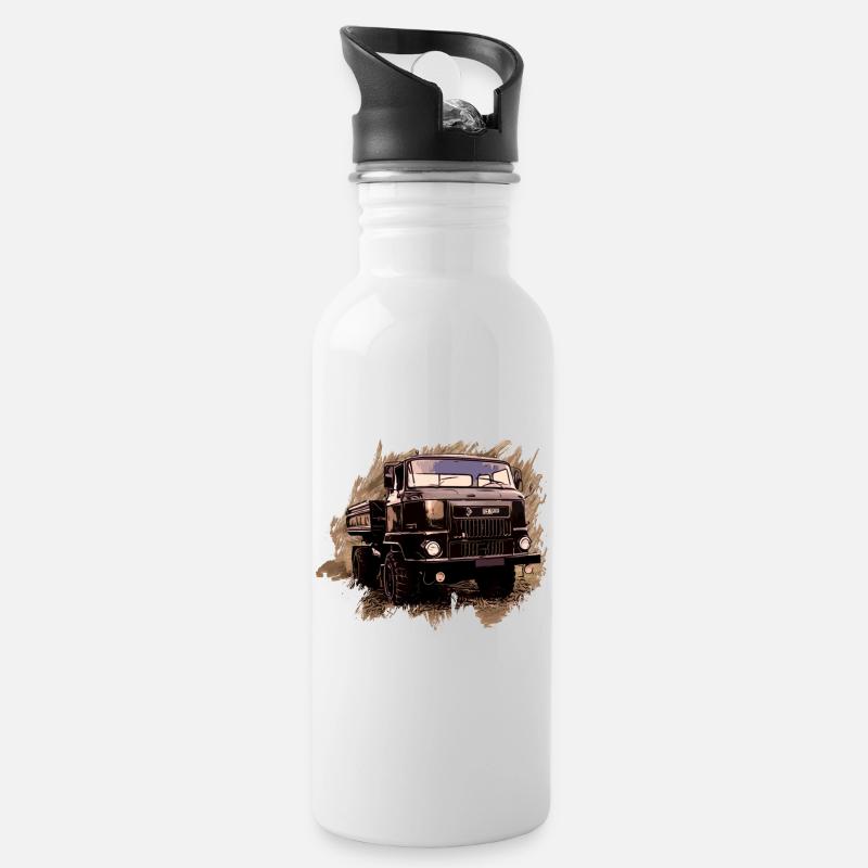 IFA L60 Kipper - Trinkflasche mit integriertem Trinkhalm - Weiß