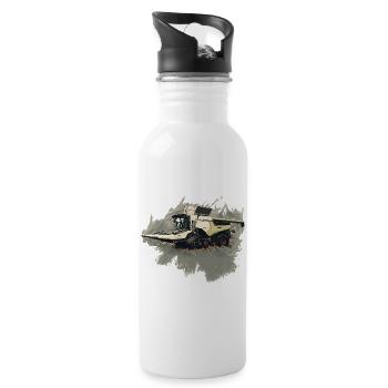 Corn Picker Combine Harvester Tractor - Water bottle with straw - white - Right