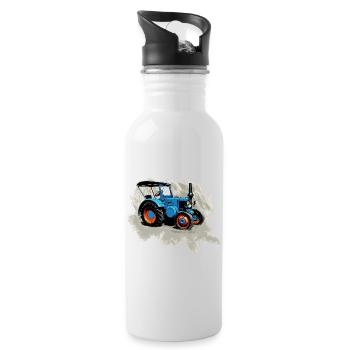 Traktor Lanz - Trinkflasche mit integriertem Trinkhalm - Weiß - Rechts
