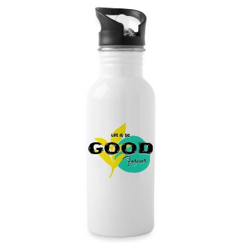 Life iss so good forever text type - Trinkflasche mit integriertem Trinkhalm - Weiß - Rechts