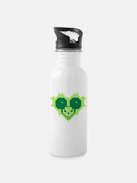 PETSCII M4U5 - Water bottle with straw - white