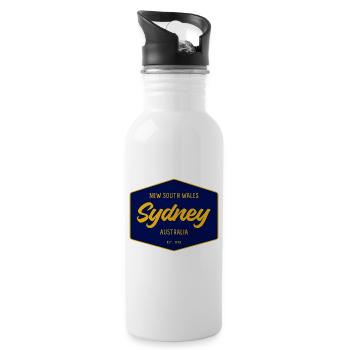 Sydney Sign Vintage Font - Water bottle with straw - white - Right