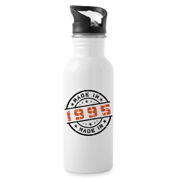 Année de naissance Anniversaire Né en - Fabriqué en 1995 - Gourde avec paille intégrée - blanc - Droite