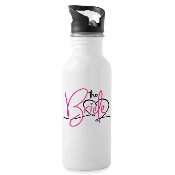 THE BRIDE - BRIDE BACHELORETTE PARTY 2025 - Water bottle with straw - white - Right