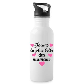 la plus belle des mamans, cadeau fête des mères - Gourde avec paille intégrée - blanc - Droite