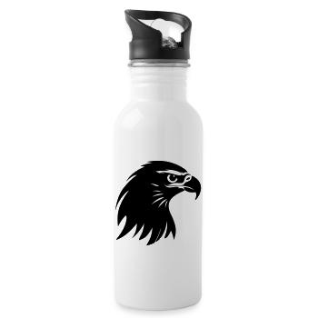 Adler - Trinkflasche mit integriertem Trinkhalm - Weiß - Rechts