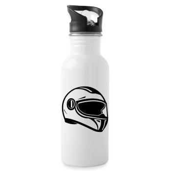 Helm - Trinkflasche mit integriertem Trinkhalm - Weiß - Rechts