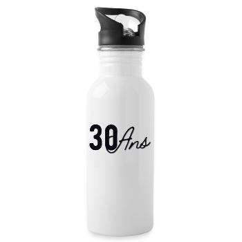 30 Ans - Gourde avec paille intégrée - blanc - Droite