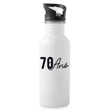 70 Ans - Gourde avec paille intégrée - blanc - Droite