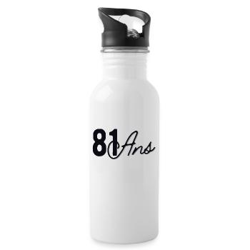 81 Ans - Gourde avec paille intégrée - blanc - Droite