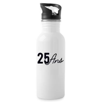25 Ans - Gourde avec paille intégrée - blanc - Droite