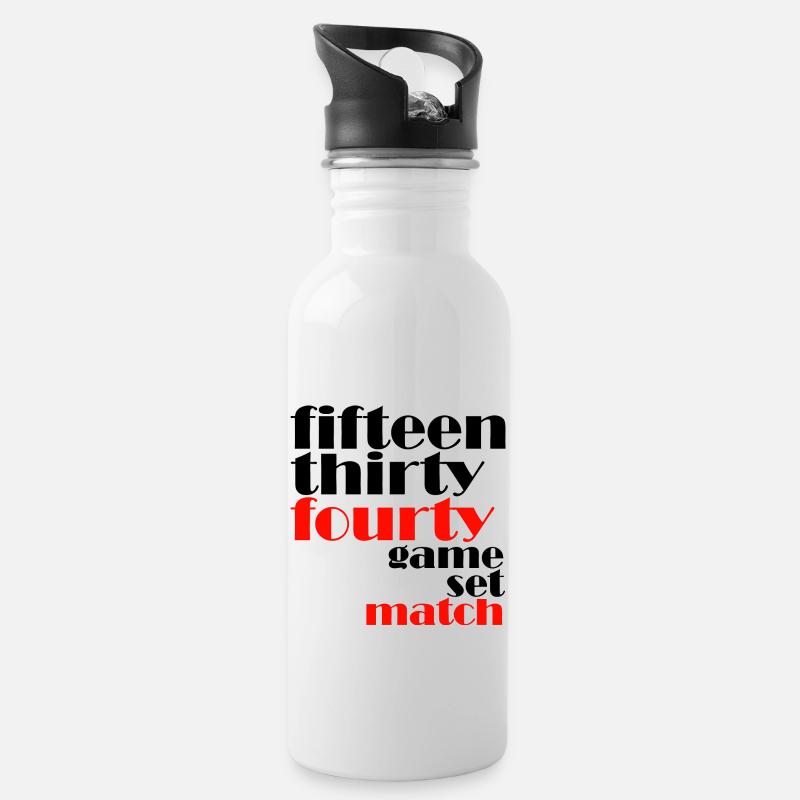 15 30 40 game black - Trinkflasche mit integriertem Trinkhalm - Weiß