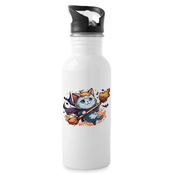 Witchs Familiar - Water bottle with straw - white - Right