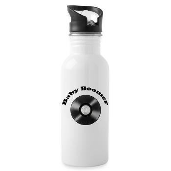 Baby Boomer Vinyl - Water bottle with straw - white - Right