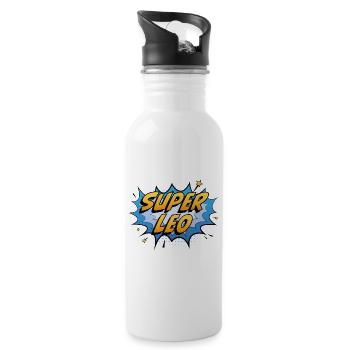 Super Löwe - Trinkflasche mit integriertem Trinkhalm - Weiß - Rechts
