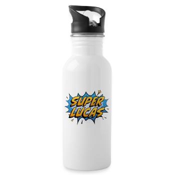 Super Lucas - Trinkflasche mit integriertem Trinkhalm - Weiß - Rechts