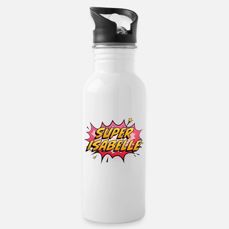 Super Isabelle - Trinkflasche mit integriertem Trinkhalm - Weiß