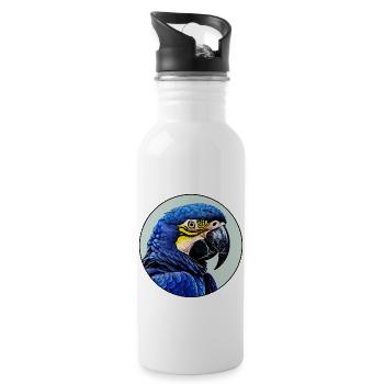 Hyazinth Ara - Trinkflasche mit integriertem Trinkhalm - Weiß - Rechts