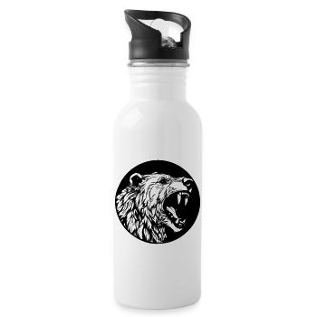 Grizzly Bear - Water bottle with straw - white - Right