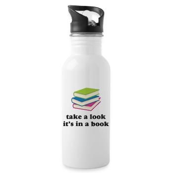 Take A Look, It's in a Book - Water bottle with straw - white - Right
