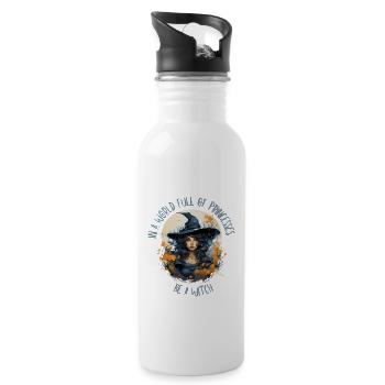 In a world full of princesses be a witch Hexen - Water bottle with straw - white - Right