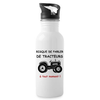 tracteur - Gourde avec paille intégrée - blanc - Droite