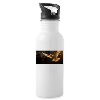 Golden Dove - Trinkflasche mit integriertem Trinkhalm - Weiß - Rechts