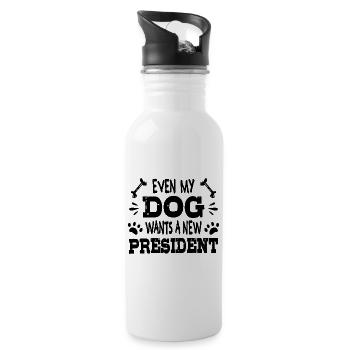 Même mon chien veut un nouveau président - Gourde avec paille intégrée - blanc - Droite